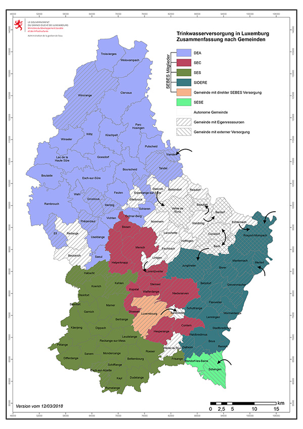 Trinkwasserversorgung in Luxemburg 2018